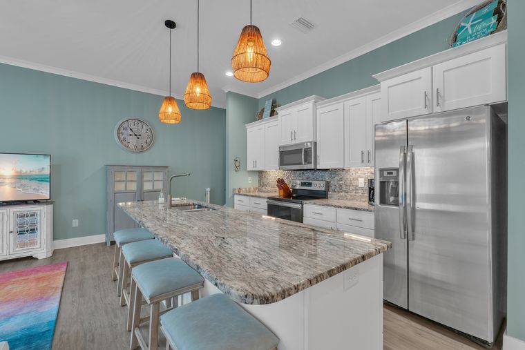 Kitchen island with seating for four