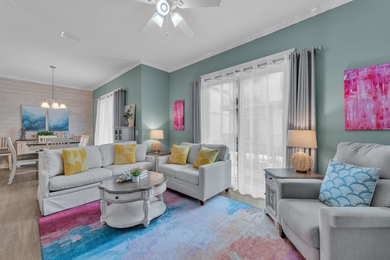 Living room, sleeps eight across three levels